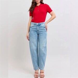 Judy Blue Patricia High Rise Barrel Jeans Size 18